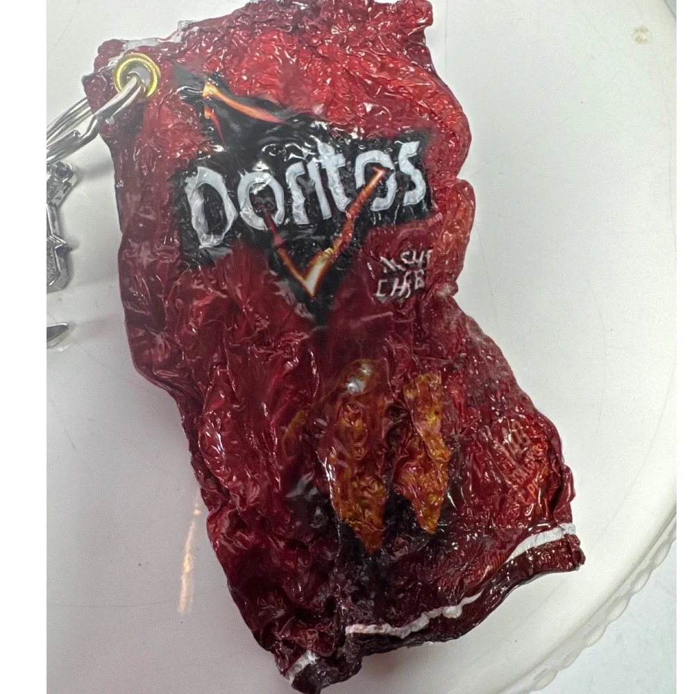 Handmade Doritos Bag Keychain Knights of Columbus Anchor Red Silver